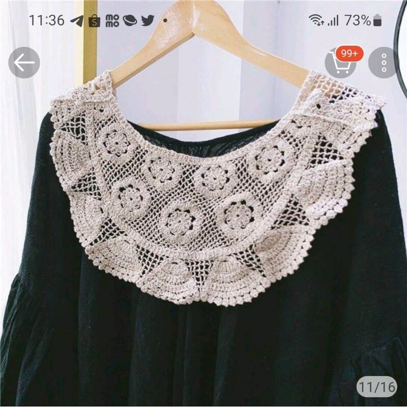 Khăn Choàng Cổ Bằng Ren Móc Phong Cách MoriGirl