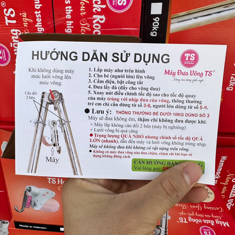 Máy đưa võng tự động cho Bé | Máy đưa võng TS chính hãng An Thái Sơn sức đưa 90 ký bảo hành 12 tháng đổi mới
