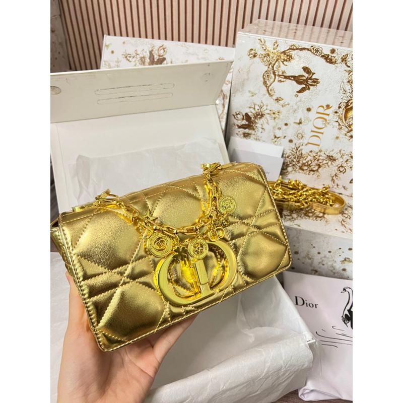 Túi Xách Dior Caro Bạc Vàng Size 20  -  By Anh Dinh Phuong