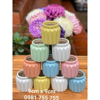 Chậu trồng cây cảnh - sen đá - xương rồng - hoa nhỏ gốm sứ bát tràng.