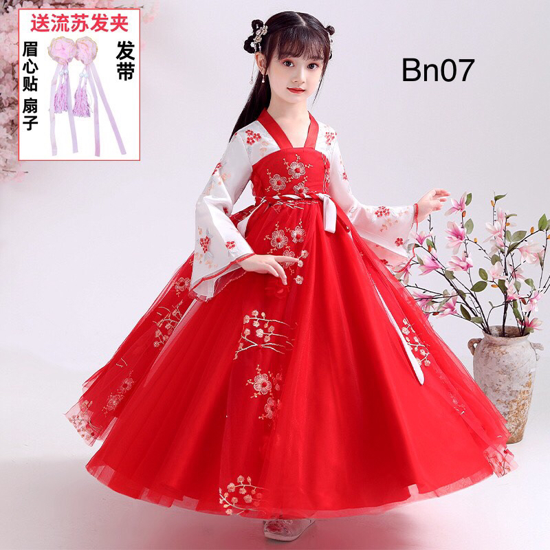 Đầm sườn xám thiết kế kiểu mùa hè cho bé gái 18-45kg