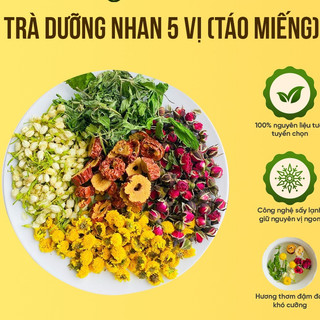 Trà dưỡng nhan 5 vị - trà dưỡng tâm - trà hoa mix , đẹp da.