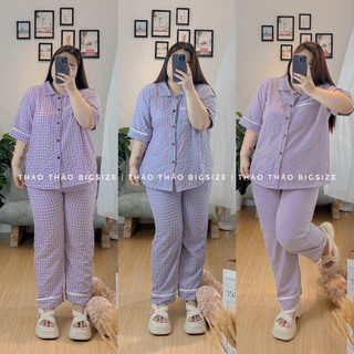 Bộ pijama caro xốp phồng bigsize 60-100kg