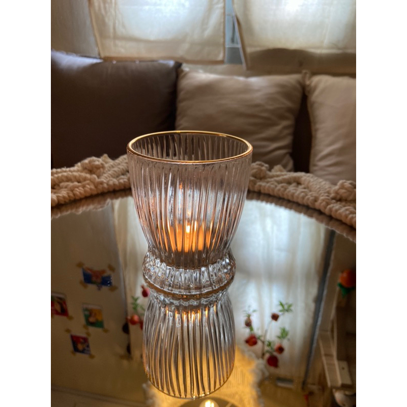 Ly thuỷ tinh loe sọc dọc 280ml