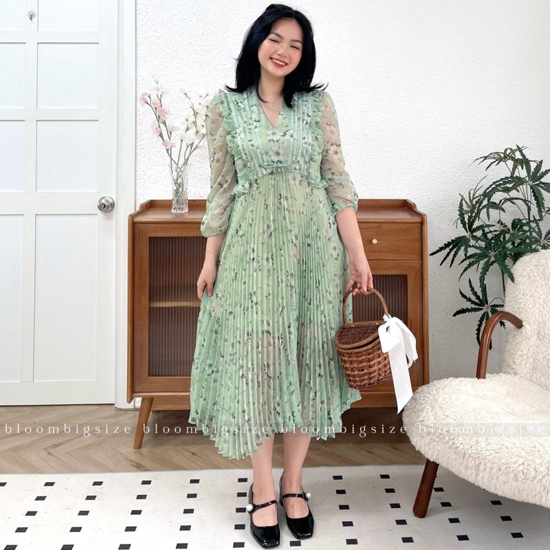 Váy Maxi Bigsize Đi Biển Chân Dập Li Tiểu Thư - Chất Voan In Hoa 3D (Size L đến 4XL)