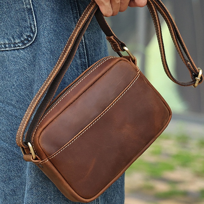 Túi da bò thật da sáp đeo chéo thời trang cho nam mẫu basic trẻ trung hàng cao cấp TD1 - Ladykiller