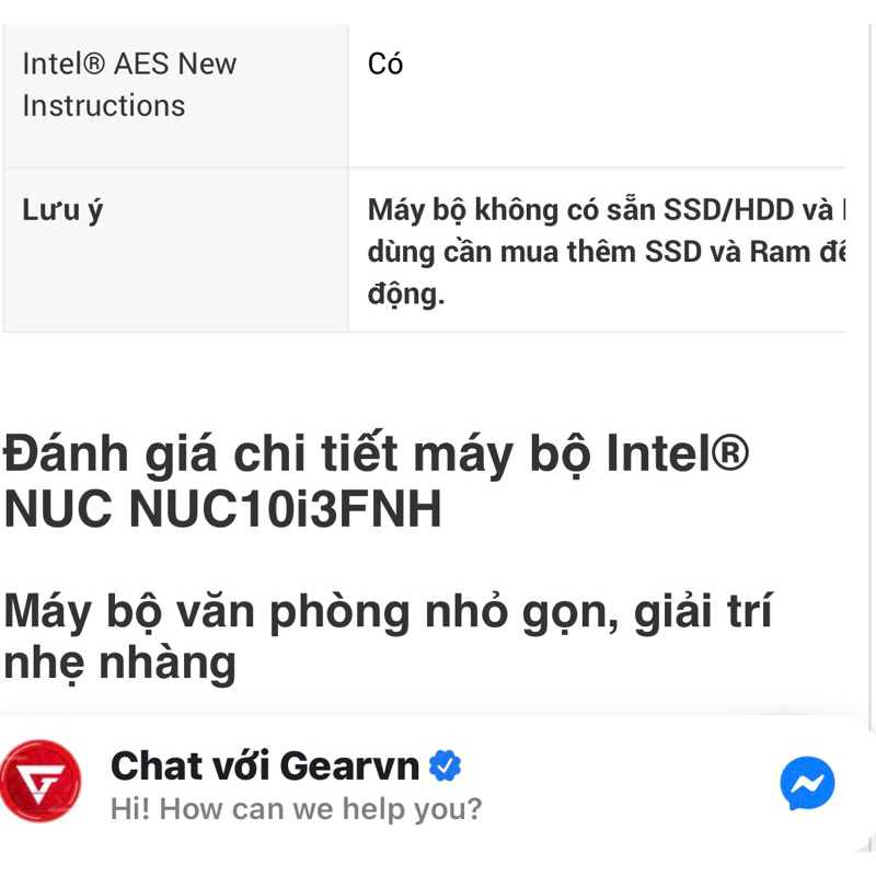 MÁY TÍNH MINI INTEL NUC 10i3FNH - LIKE NEW FULL BOX | BigBuy360 - bigbuy360.vn