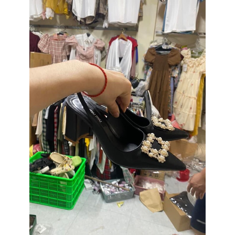 ẢNH THẬT GIÀY CAO GÓT NỮ BÍT MŨI KHÓA VUÔNG SANG CHẢNH GÓT NHỌN ,GÓT Vuông 7P ÊM CHÂN SIÊU XINH