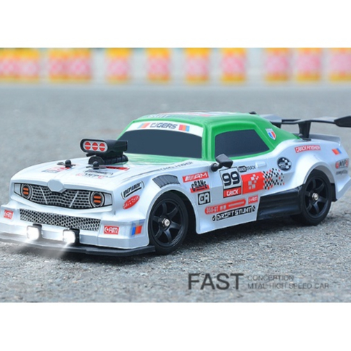 Xe điều khiển RC Drift từ xa Dodge Challenger Green 1/16 4WD - đồ chơi tốc độ cao, xe tạo khói