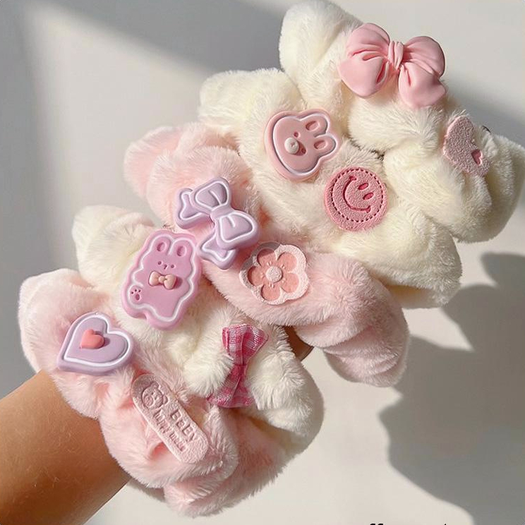 【coffeemate】⚡Dây Cột Tóc Lông Nhung Dễ Thương Xinh Xắn Dành Cho Nữ