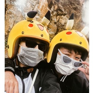Mũ bảo hiểm 3/4 Pikachu tai thú siêu kute - Nón bảo hiểm tai thú vàng phikachu