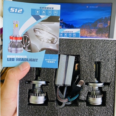 Đèn pha led H4 S12 Super Light 75W 28000LM hiệu suất cao - chính hãng