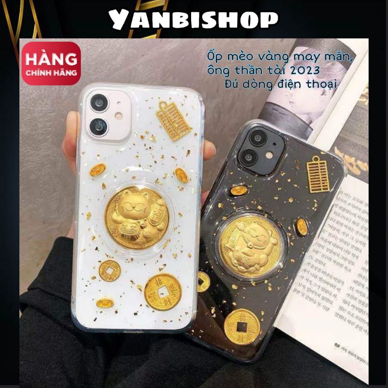 Ốp lưng Mèo 2023 Ông thần tài Mèo vàng may mắn IPhone 7 Plus/ 8 Plus, X/Xs,...