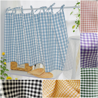 Rèm Vải Caro Quai Buộc Vintage - Không Kèm Thanh Treo