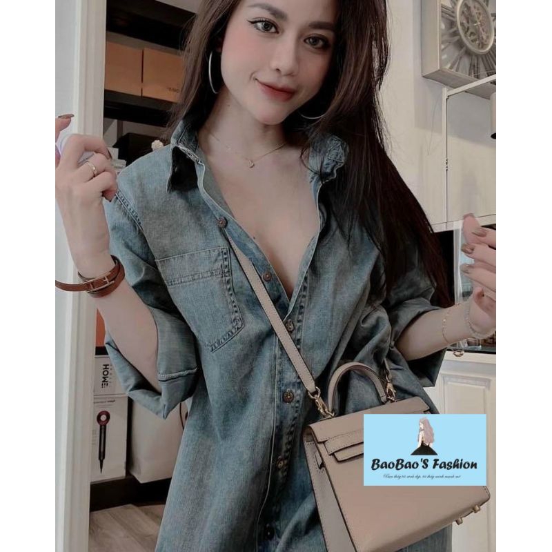 Đầm jean bò suông dáng dài