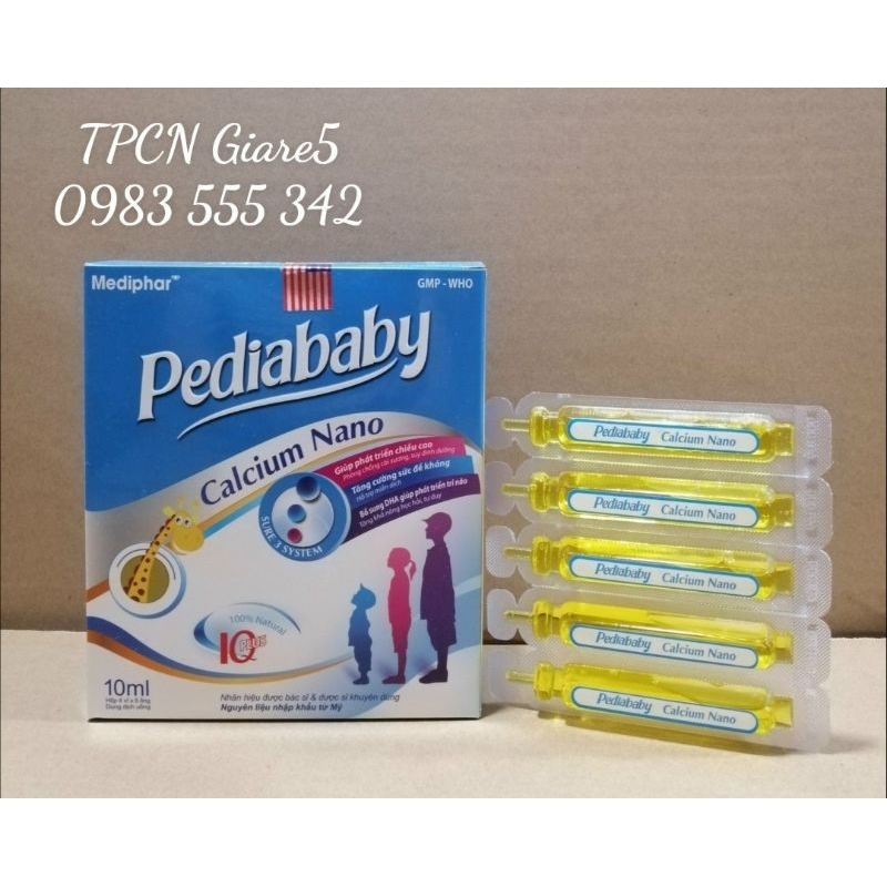 Pediababy calcium nano bổ sung canxi, phát triển chiều cao, chống còi xương suy dinh dưỡng