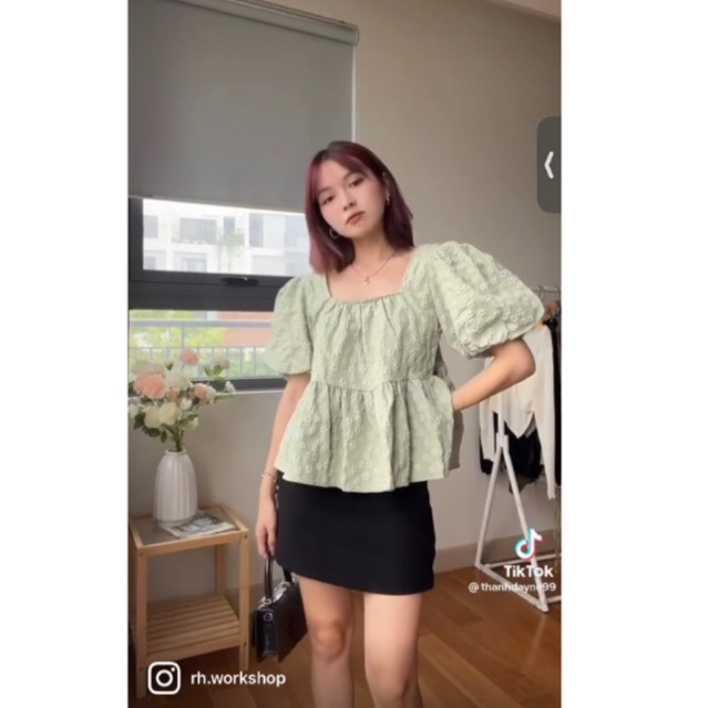Áo Kiểu Babydoll Hoa Mai RH