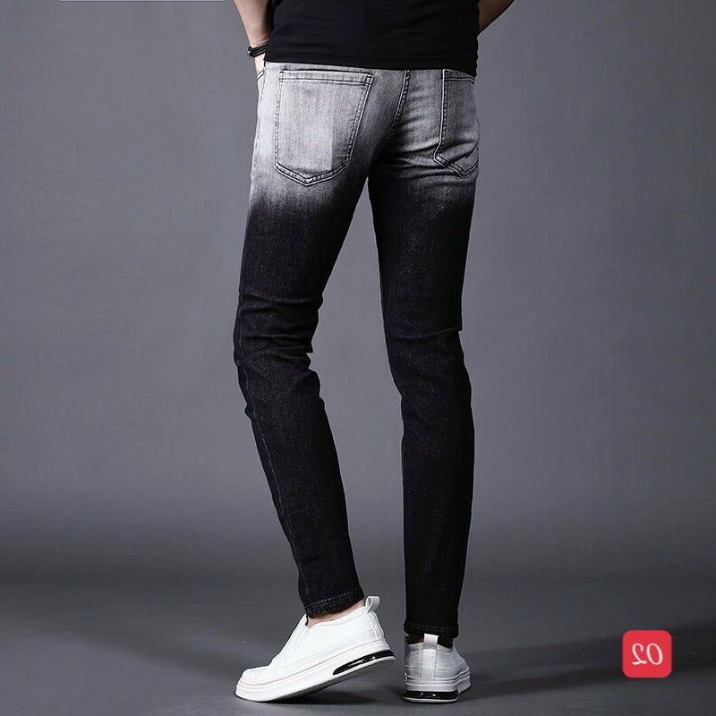 Quần Jean Nam Dài Trơn Loang Đen Đơn giản Phong Cách Mạnh Mẽ Kiểu Dáng Hàn Quốc MS02