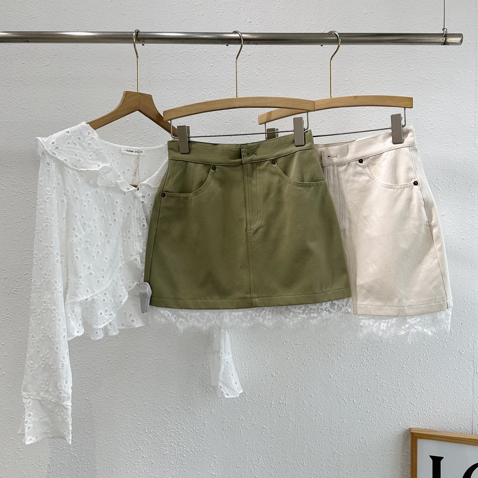 Chân váy A phối chân ren , The Peace