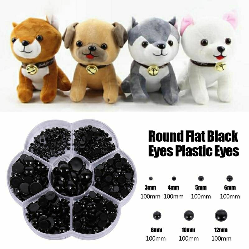 Hộp 500 Mắt Dán Thú Bông Các Size
