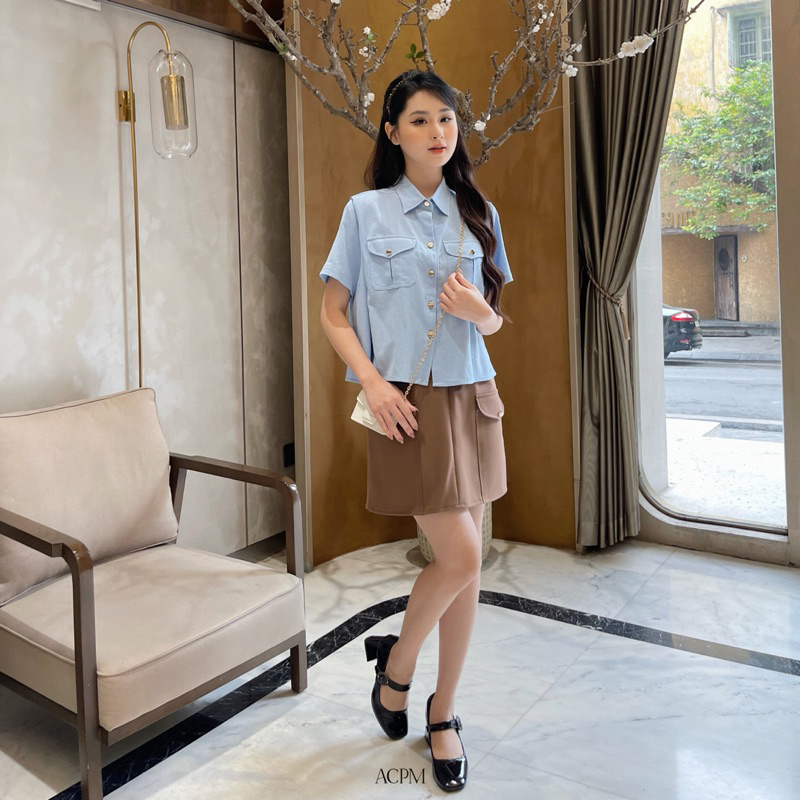 Perrin Skirt/ Chân váy đáp túi trang trí