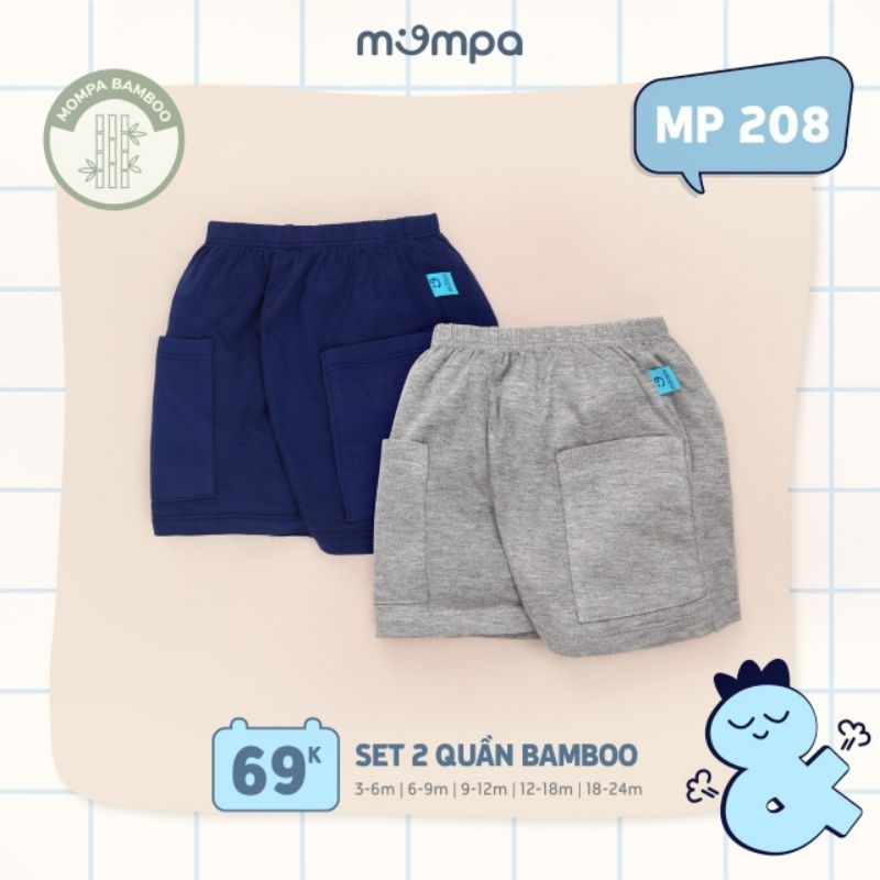 Set quần đùi cho bé Mompa cho bé mềm mại, thời trang