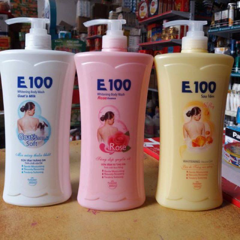 Sữa tắm E100 trắng da