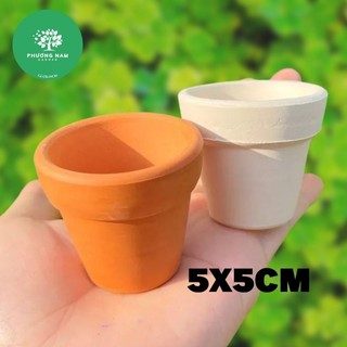 Chậu đất nung mini 5x5cm Trồng sen đá vỉ