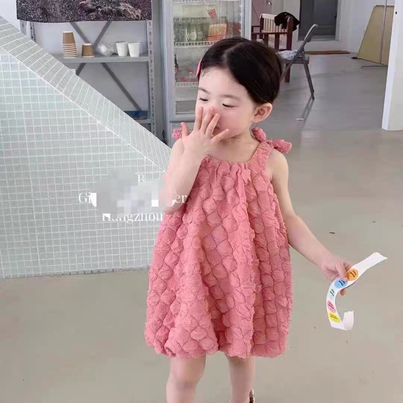 Váy cho bé gái, váy xốp phong cách Hàn Quốc Zalackids buộc nơ siêu xinh từ 10-27kg