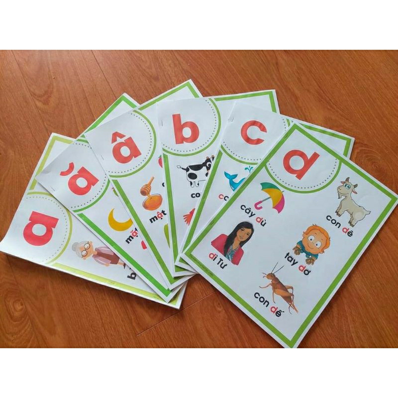 Học liệu bảng chữ cái tiếng Việt khổ to A4