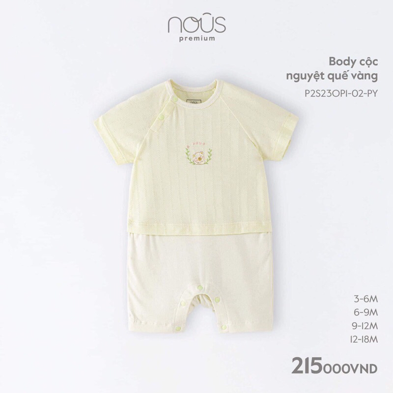 Body cộc tay liền thân cho bé từ 3-18m