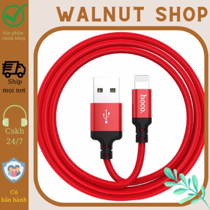 Dây sạc hoco x14 ip-typeC-micro loại 1m và 2m | dây sạc bọc dù chống đứt gãy