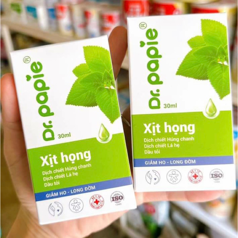 Xịt Họng Dr.Papie Dịch Chiết Húng Chanh Hỗ Trợ Giảm Ho, Tăng Sức Đề Kháng Đường Hô Hấp 30ml