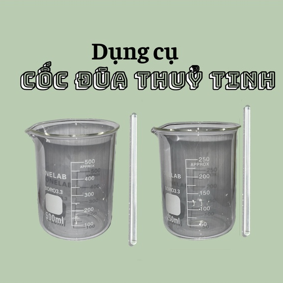 Cốc và đũa thuỷ tinh