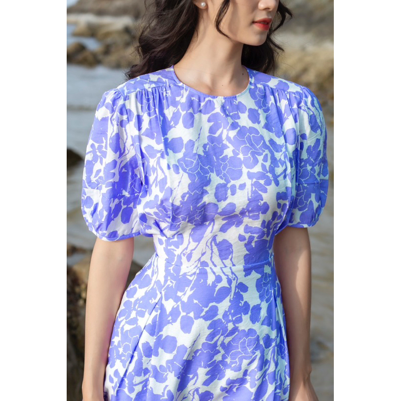 Đầm clothesrack cổ tròn hoa tím Lolie dress