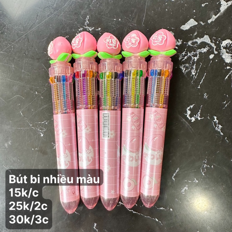 ĐỒ DÙNG HỌC TẬP: Bút bi nhiều màu - đầu bấm nhiều mẫu cute