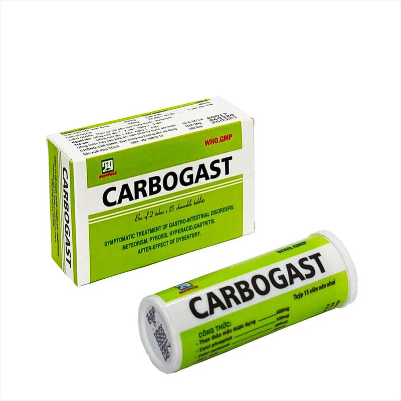Viên Than Hoạt. Carbogast Hộp 2 típ 15 viên.