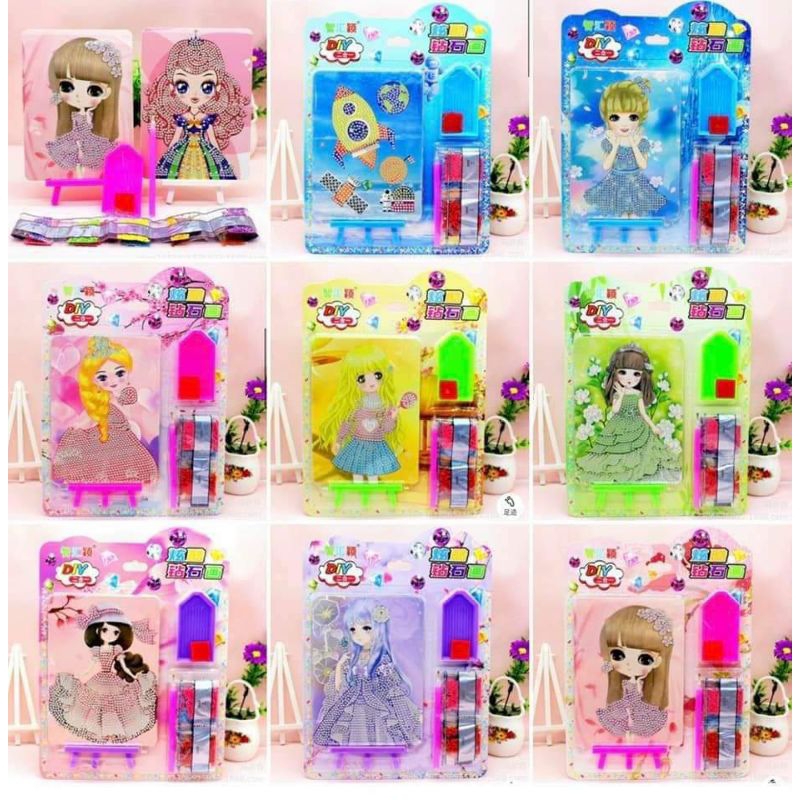 tranh đính đá bộ 1 vỉ gồm 2 tranh 2 hình khác nhau
