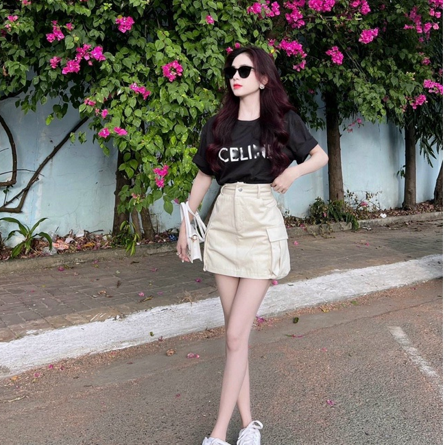 Set bộ thời trang nữ CLELIN sang chảnh đi chơi chất áo cotton cổ tròn tay ngắn váy cotton lạnh có túi tôn dáng siêu xinh