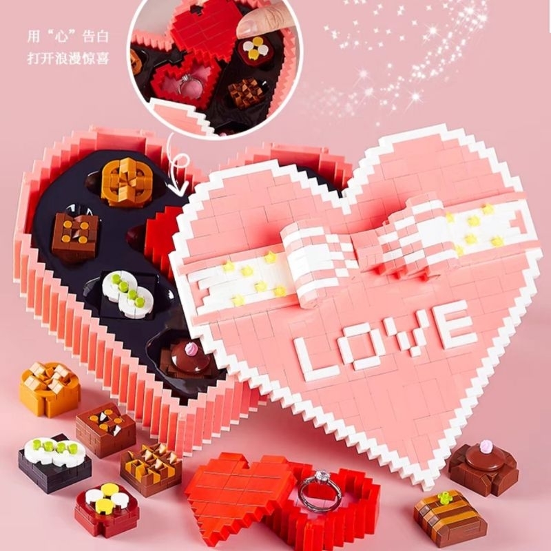 Mô Hình Lắp Ghép Hình Trái Tim Phát Sáng Có Kèm Bóng Đèn Led - Mô hình đồ chơi lắp ghép thông minh hàng có sẵn