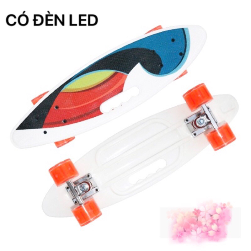 Ván trượt nhựa siêu bền dài 60cm bánh đèn led