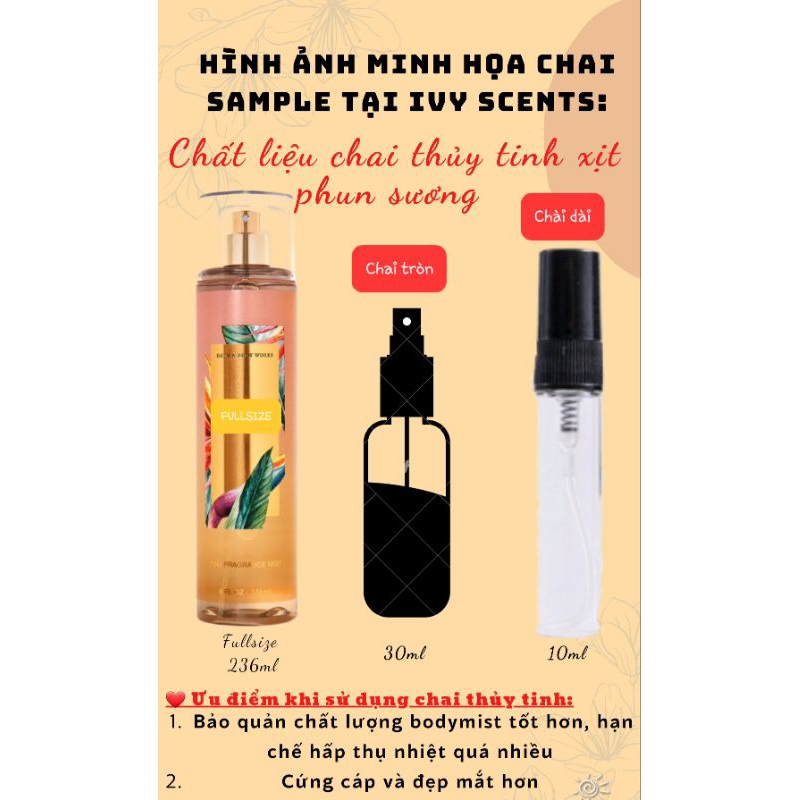 XỊT THƠM TOÀN THÂN BATH AND BODYWORKS | BODYMIST HƯƠNG NƯỚC HOA
