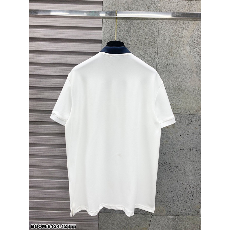 Áo polo nam hoạ tiết túi ngực hot hit cổ xanh kem