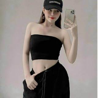 Áo ống thun lụa vải ôm phong cách Basic năng động