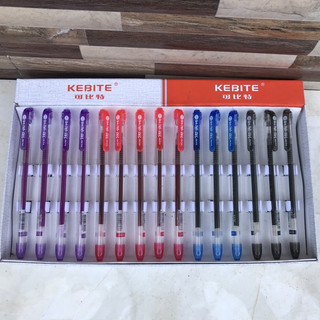 Hộp 12 cây bút gel tím,đỏ,xanh,đen - bút mực nước hàn quốc my gel 0.5mm