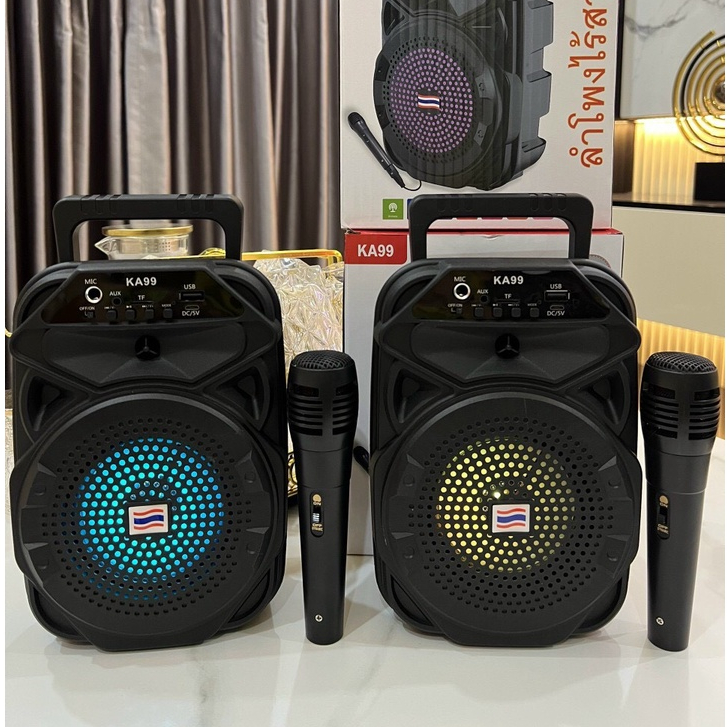 Loa bluetooth karaoke mini có mic hát dây dài 3m hàng Thái công suất lớn âm thanh siêu hay bass mạnh Bảo hành 1 đổi 1