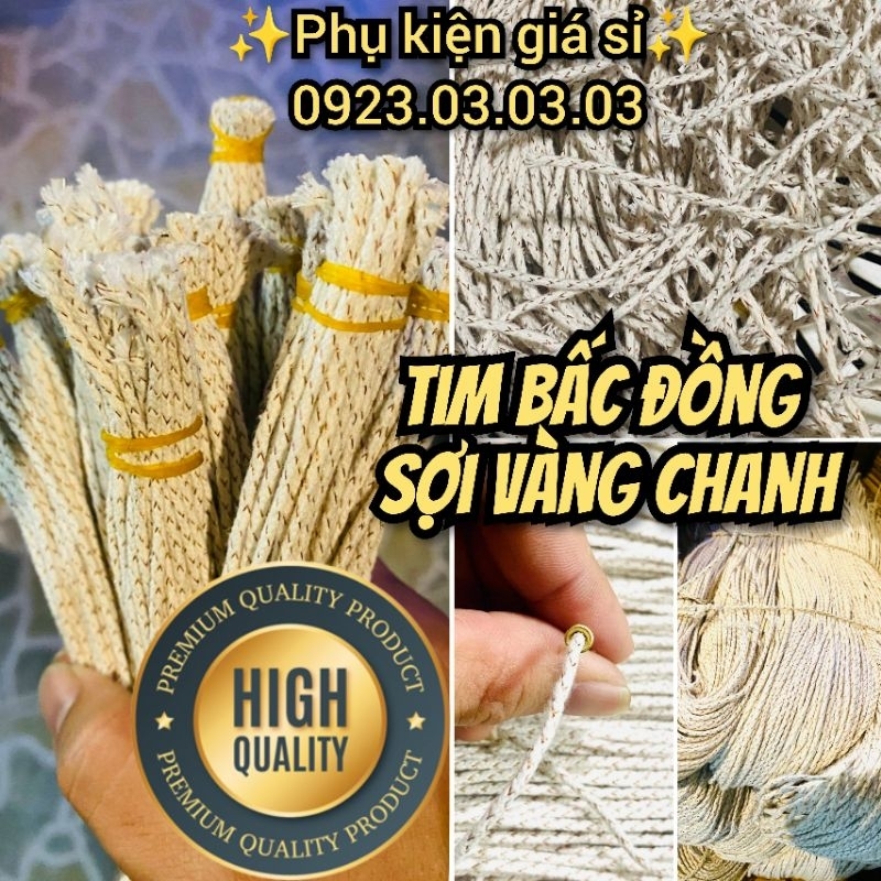 Tim bấc lõi đồng sợi vàng chanh dùng cho Zippo, đơn vị 5 sợi