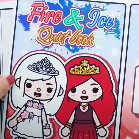 Búp bê giấy Biệt thự của 2 công chúa Fire và Jce-happyfunny
