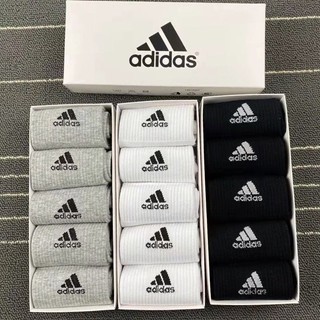 Hộp 5 tất vớ nam cổ trung thêu chữ adidas