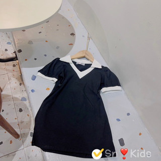 XẢ Váy đầm cổ V cho bé gái